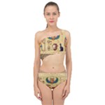 Egypt Horizontal Illustration Spliced Up Two Piece Swimsuit