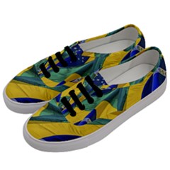 Brazil Flags Waving Background Men s Classic Low Top Sneakers by dflcprintsclothing