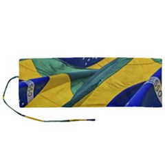 Brazil Flags Waving Background Roll Up Canvas Pencil Holder (m) by dflcprintsclothing