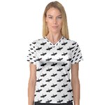 Freedom Concept Graphic Silhouette Pattern V-Neck Sport Mesh Tee