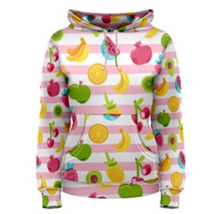 Tropical Fruits Berries Seamless Pattern Women s Pullover Hoodie by Vaneshart