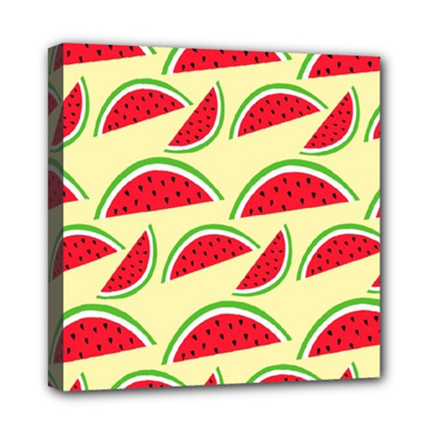 Watermelon Pattern Mini Canvas 8  X 8  (stretched) by Vaneshart
