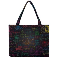Mathematical Colorful Formulas Drawn By Hand Black Chalkboard Mini Tote Bag by Vaneshart