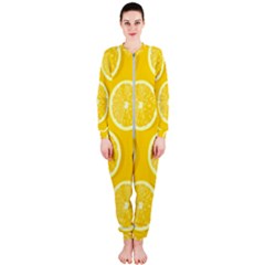 Lemon Fruits Slice Seamless Pattern Onepiece Jumpsuit (ladies)  by Vaneshart