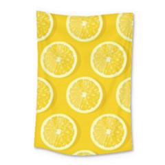 Lemon Fruits Slice Seamless Pattern Small Tapestry by Vaneshart