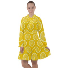 Lemon Fruits Slice Seamless Pattern All Frills Chiffon Dress by Vaneshart