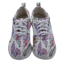 Vector Illustration Seamless Multicolored Pattern Feathers Birds Athletic Shoes by Vaneshart