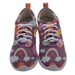 Cute Seamless Pattern With Doodle Birds Balloons Athletic Shoes by Vaneshart