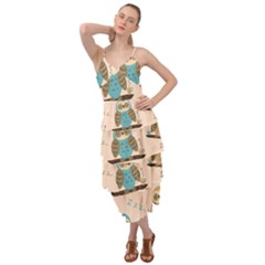 Seamless Pattern Owls Dream Cute Style Fabric Layered Bottom Dress by Vaneshart