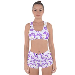 Purple Owl Pattern Background Racerback Boyleg Bikini Set by Vaneshart