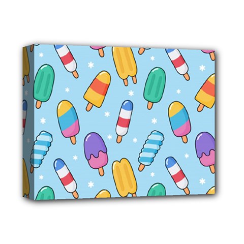 Cute Kawaii Ice Cream Seamless Pattern Deluxe Canvas 14  X 11  (stretched) by Vaneshart