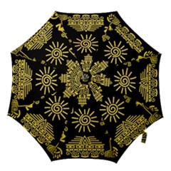 Maya Style Gold Linear Totem Icons Hook Handle Umbrellas (small) by Vaneshart