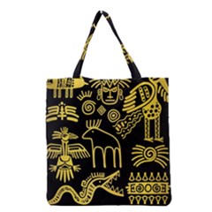 Golden Indian Traditional Signs Symbols Grocery Tote Bag by Vaneshart