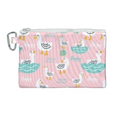 Cute Happy Duck Gift Card Design Seamless Pattern Template Canvas Cosmetic Bag (large) by Vaneshart