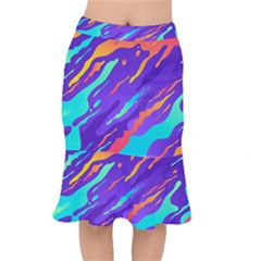 Multicolored Abstract Background Short Mermaid Skirt by Vaneshart