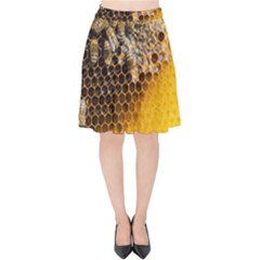 Honeycomb With Bees Velvet High Waist Skirt by Vaneshart