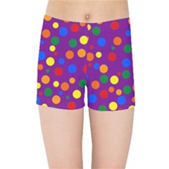 Gay Pride Rainbow Multicolor Dots Kids  Sports Shorts