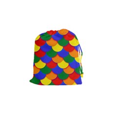 Gay Pride Scalloped Scale Pattern Drawstring Pouch (small) by VernenInk