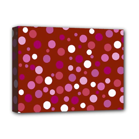 Lesbian Pride Flag Scattered Polka Dots Deluxe Canvas 16  X 12  (stretched)  by VernenInk