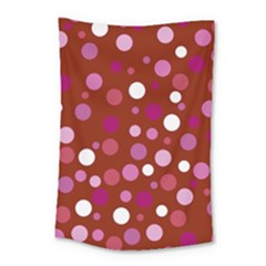 Lesbian Pride Flag Scattered Polka Dots Small Tapestry by VernenInk