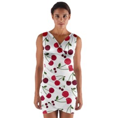 Cute Cherry Pattern Wrap Front Bodycon Dress by TastefulDesigns
