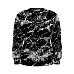 Black And White Abstract Textured Print Women s Sweatshirt by dflcprintsclothing