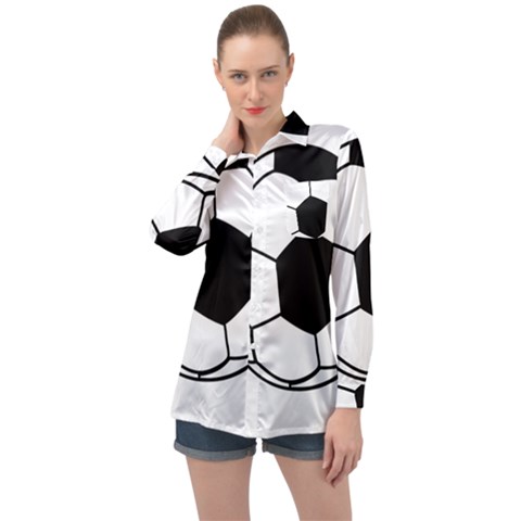 Soccer Lovers Gift Long Sleeve Satin Shirt by ChezDeesTees