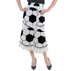 Soccer Lovers Gift Midi Mermaid Skirt