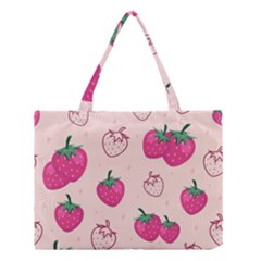Seamless Strawberry Fruit Pattern Background Medium Tote Bag by Vaneshart