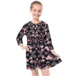 Shiny Hearts Kids  Quarter Sleeve Shirt Dress