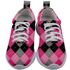 Seamless-argyle-pattern Kids Athletic Shoes by Vaneshart