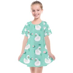 Elegant-swan-seamless-pattern Kids  Smock Dress by Vaneshart