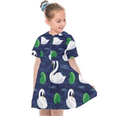 Swan Pattern Elegant Design Kids  Sailor Dress