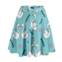 Elegant-swan-pattern-design High Waist Skirt View1