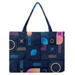Gradient geometric shapes dark background Zipper Medium Tote Bag