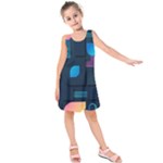 Gradient geometric shapes dark background Kids  Sleeveless Dress