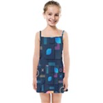 Gradient geometric shapes dark background Kids  Summer Sun Dress