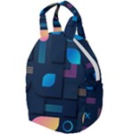 Gradient geometric shapes dark background Travel Backpacks