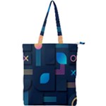 Gradient geometric shapes dark background Double Zip Up Tote Bag