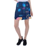 Gradient geometric shapes dark background Tennis Skirt