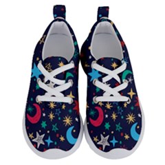 Colorful-background-moons-stars Running Shoes by Vaneshart