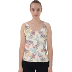 Pattern-with-hand-drawn-butterflies Velvet Tank Top by Vaneshart