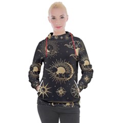 Asian-set-with-clouds-moon-sun-stars-vector-collection-oriental-chinese-japanese-korean-style Women s Hooded Pullover by Vaneshart