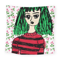 Freddy Girl Wall Square Tapestry (large)