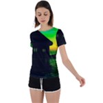 Ocean Dreaming Back Circle Cutout Sports Tee