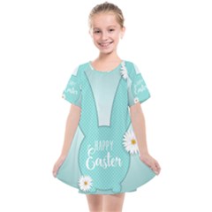 Easter Bunny Cutout Background 2402 Kids  Smock Dress by catchydesignhill