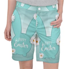 Easter Bunny Cutout Background 2402 Pocket Shorts by catchydesignhill