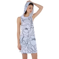 Contemporary Nature Seamless Pattern Racer Back Hoodie Dress by BangZart