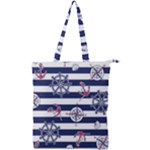 Seamless marine pattern Double Zip Up Tote Bag