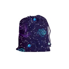 Realistic Night Sky Poster With Constellations Drawstring Pouch (medium) by BangZart